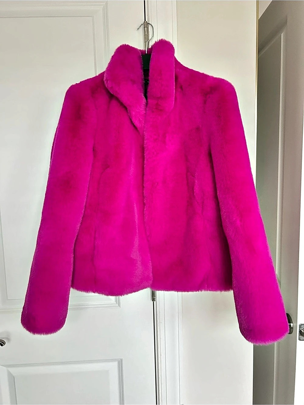 Pink-Fuchsia Faux Fur Jacket Size Large by INC International Concepts